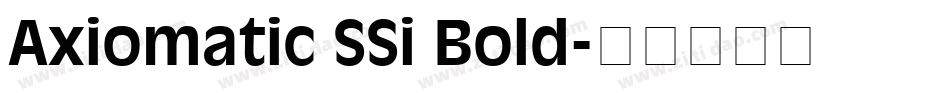 Axiomatic SSi Bold字体转换